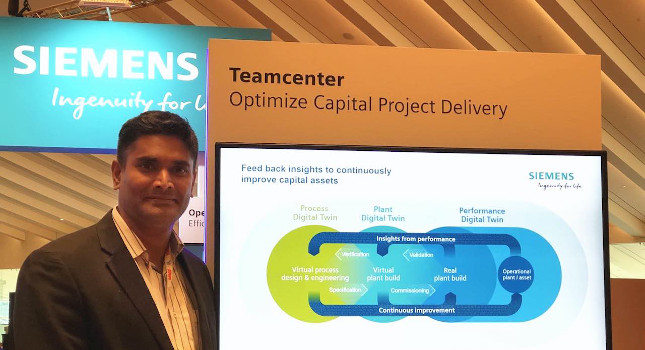 At Bentley’s Year in Infrastructure (YII) 2019 Conference in Singapore, Senthil Kumar said that Capital Asset Lifecycle Management (CALM) would help manufacturers make the digital transformations more efficiently. Courtesy: Aileen Jin, Control Engineering China